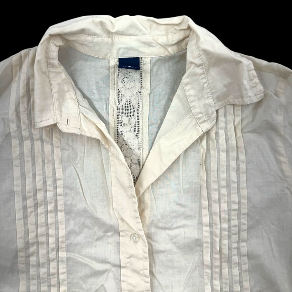 Gap White Pintuck Blouse - image 3